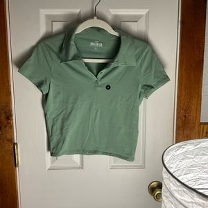 Hollister cropped polo tee